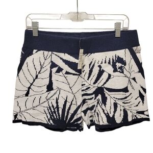 Navy and White Knit Shorts